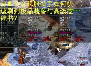 热血传奇私服新手如何快速刷到极品装备与高级技能书？