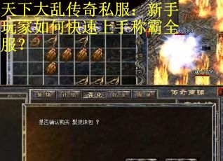 天下大乱传奇私服：新手玩家如何快速上手称霸全服？