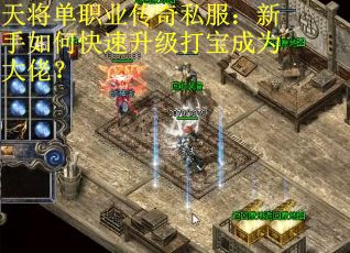 天将单职业传奇私服：新手如何快速升级打宝成为大佬？